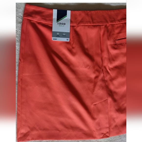 Izod Golf Coral New Skirt Short Combo Skort Women Sport Ladies Size 14 NWT - Picture 10 of 12